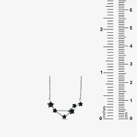 Midnight Black Limited Quantities! "Libra" Constellation Womens 1/5 CT. Natural Black Diamond Sterling Silver Star 18 Inch Pendant Necklace