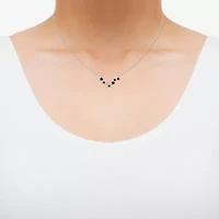 Midnight Black Limited Quantities! "Libra" Constellation Womens 1/5 CT. Natural Black Diamond Sterling Silver Star 18 Inch Pendant Necklace