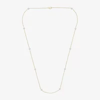 Floating Diamonds (F / Vs2) Womens 14K Gold Inch Cable Chain Necklace
