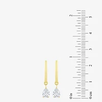 Floating Diamonds (F / Vs2) Womens 1 CT. T.W. Lab Grown White Diamond 14K Gold 23.3mm Pear Hoop Earrings