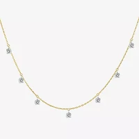 Floating Diamonds (F / Vs2) Womens 14K Gold 18 Inch Cable Chain Necklace