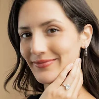 Floating Diamonds (F, Vs2) Womens 1 1/2 CT. T.W. Lab Grown White Diamond 14K White Gold Drop Earrings