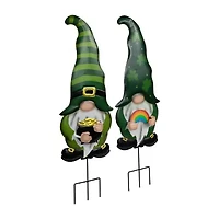 Northlight 28" Pot Of Gold And Rainbow Gnomes Outdoor St. Patricks Day Yard Art