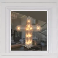 Northlight 14" Lighted Cross Window Easter Window Decor