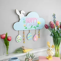 Northlight 16" Hoppy Wooden  With Bunny And Eggs Wall Sign
