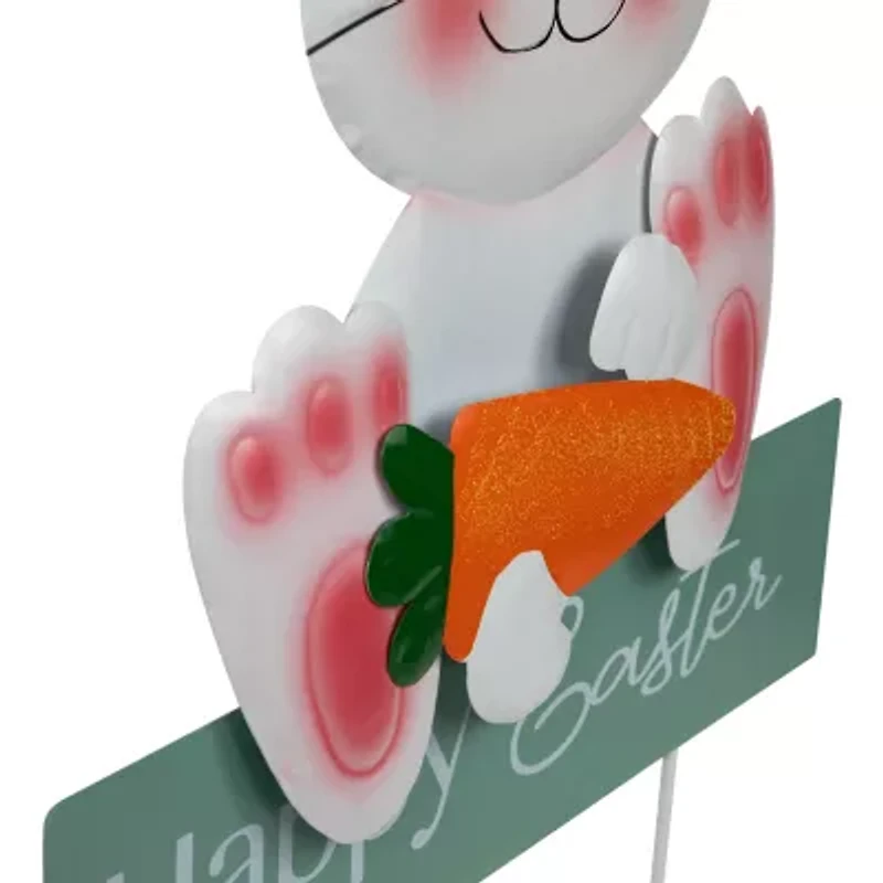 Northlight 19" Bunny With Carrot Happy Outdoor Easter Yard Art