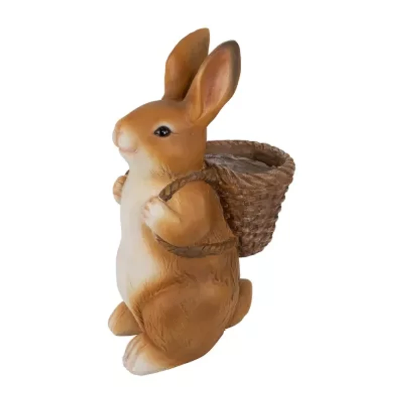 Northlight 17" Standing Bunny Carrying A Basket Outdoor Garden Easter Yard Art