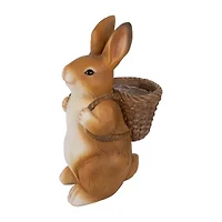 Northlight 17" Standing Bunny Carrying A Basket Outdoor Garden Easter Yard Art