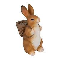 Northlight 17" Standing Bunny Carrying A Basket Outdoor Garden Easter Yard Art