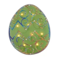 Northlight 12" Green Lighted Egg Easter Window Decor