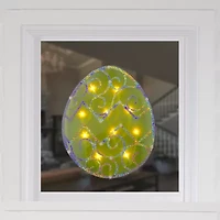 Northlight 12" Green Lighted Egg Easter Window Decor
