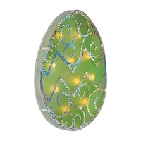 Northlight 12" Green Lighted Egg Easter Window Decor