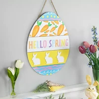 Northlight 16" Hello Spring Egg Wooden Wall Sign