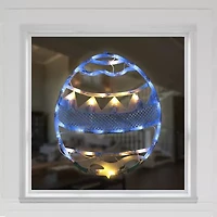 Northlight 17" Blue Led Lighted Egg Spring Window Easter Window Decor