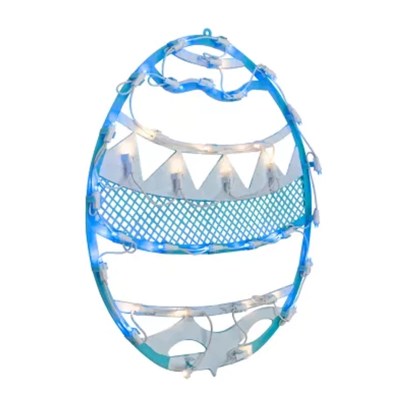 Northlight 17" Blue Led Lighted Egg Spring Window Easter Window Decor