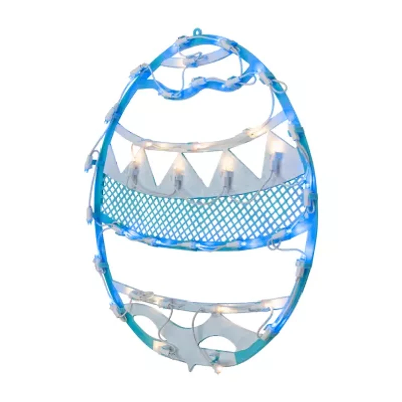 Northlight 17" Blue Led Lighted Egg Spring Window Easter Window Decor