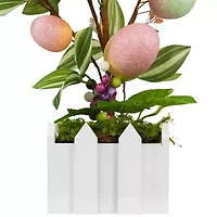 Northlight 18" Pink Artificial With Easter Eggs Indoor Artificial Tree