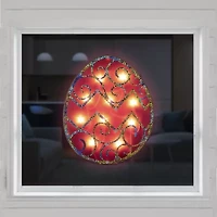 Northlight 12" Pink Lighted Egg Easter Window Decor