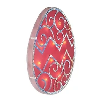 Northlight 12" Pink Lighted Egg Easter Window Decor