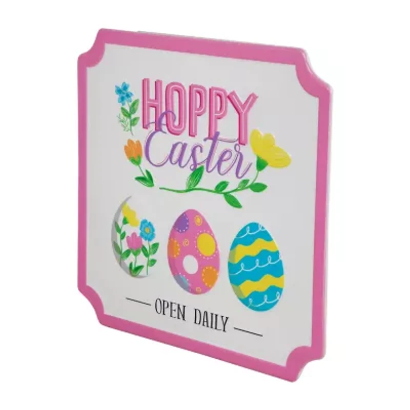 Northlight 10" Hoppy Open Daily Metal Wall Sign