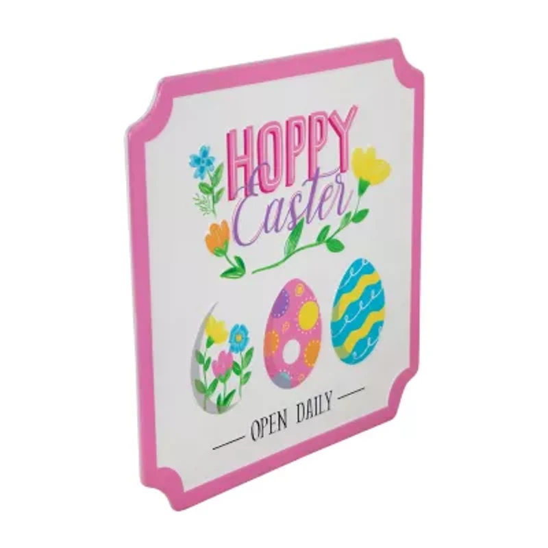 Northlight 10" Hoppy Open Daily Metal Wall Sign