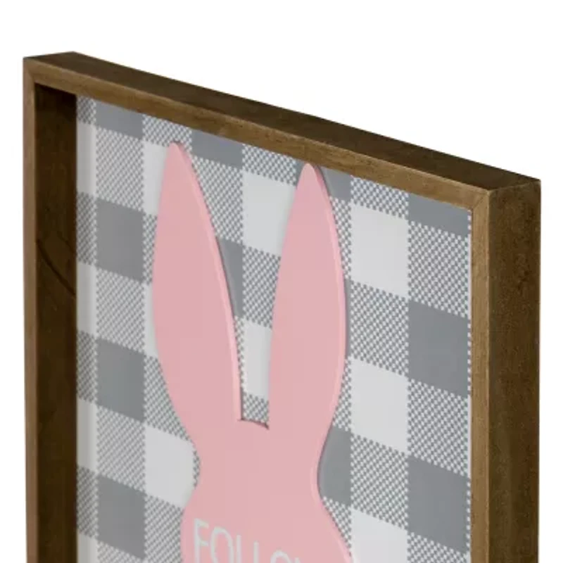 Northlight 16" Framed Follow The Bunny He'S Got Candy Wall Sign
