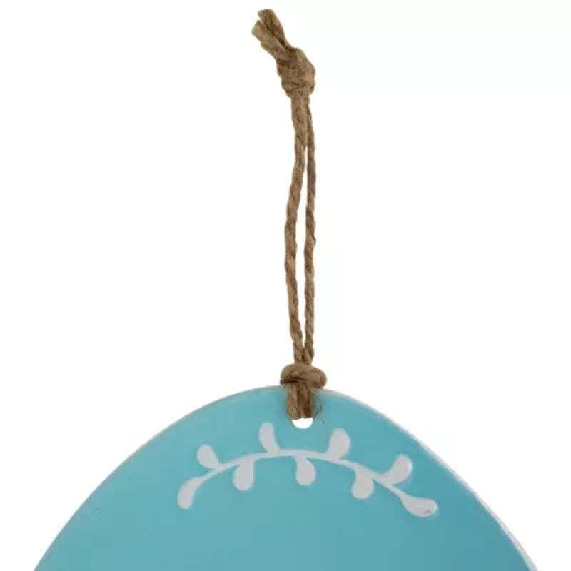 Northlight 10" Blue And Pink Egg Metal Wall Sign