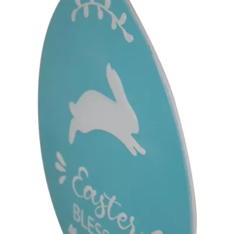 Northlight 10" Blue And Pink Egg Metal Wall Sign