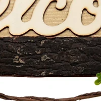 Northlight 16" Rabbit Couple Floral Welcome Hanging Decor