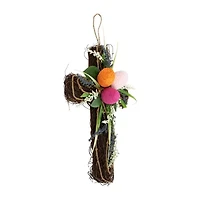 Northlight 13" Twig Cross  With Eggs Hanging Decor