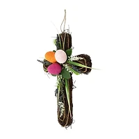 Northlight 13" Twig Cross  With Eggs Hanging Decor
