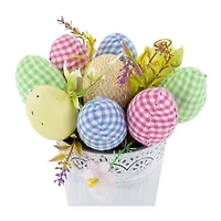 Northlight 7" Egg Spring Potted Floral Arrangement