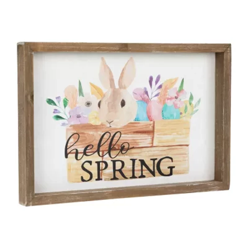 Northlight 12" Hello Spring Bunny Wall Sign