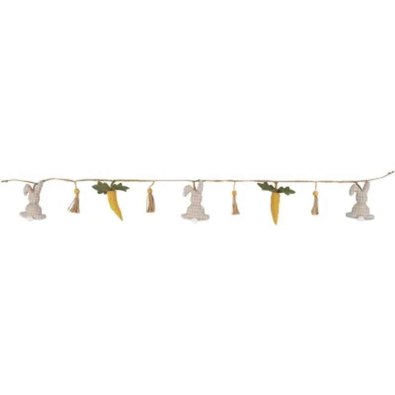 Northlight 4ft Fabric Rabbits And Carrots Easter Indoor Garland