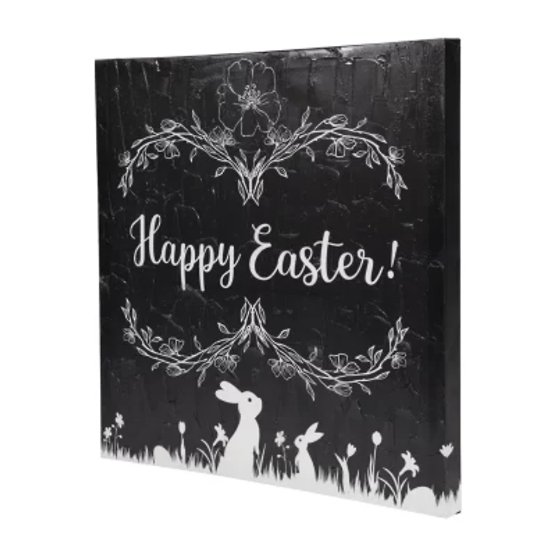 Northlight 18" Black And White Happy Bunnies Canvas Art