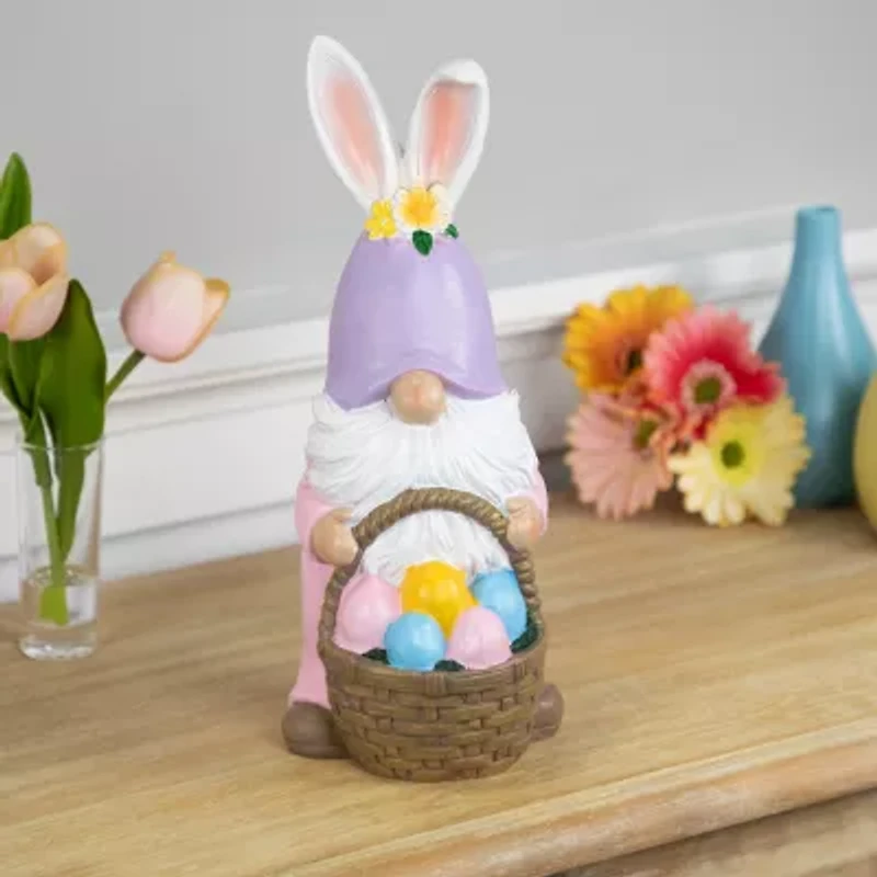 Northlight 12" Bunny Gnome With Egg Basket Easter Gnome