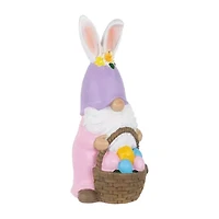 Northlight 12" Bunny Gnome With Egg Basket Easter Gnome