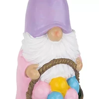 Northlight 12" Bunny Gnome With Egg Basket Easter Gnome