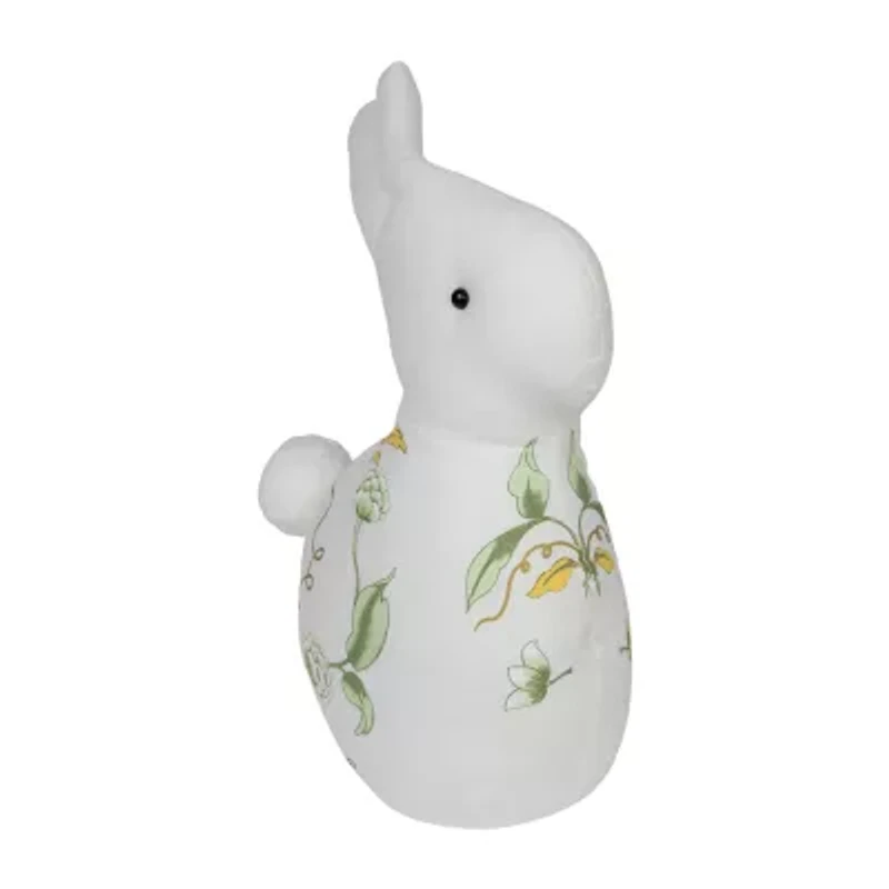 Northlight 14" Plush Soft Floral Rabbit Spring Easter Figurine