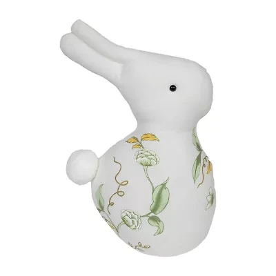 Northlight 14" Plush Soft Floral Rabbit Spring Easter Figurine