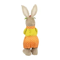 Northlight 15" Orange And Green Standing Girl Rabbit With Egg Easter Figurine