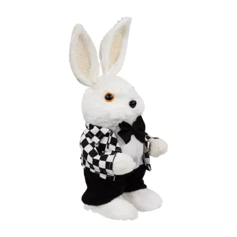 Northlight 10" Boy Rabbit In Checkered Jacket Easter Figurine
