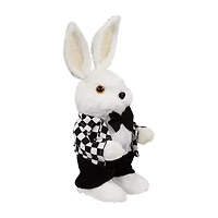 Northlight 10" Boy Rabbit In Checkered Jacket Easter Figurine