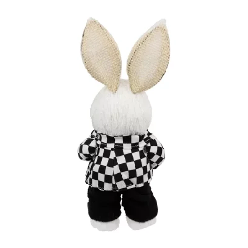 Northlight 10" Boy Rabbit In Checkered Jacket Easter Figurine