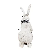 Northlight 13" Brushed White Rabbit With Basket Easter Figurine