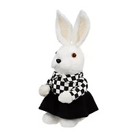 Northlight 10" Girl Rabbit In Checkered Dress Easter Figurine