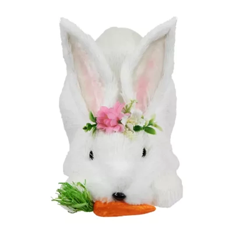 Northlight 9" White Rabbit With Carrot Easter Figurine