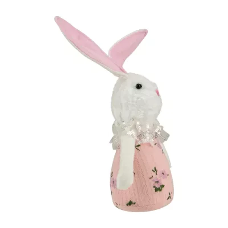 Northlight 11" Pink Spring Floral Bunny Easter Figurine