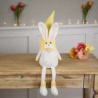 Northlight 20" Yellow Sitting Bunny Gnome Easter Gnome