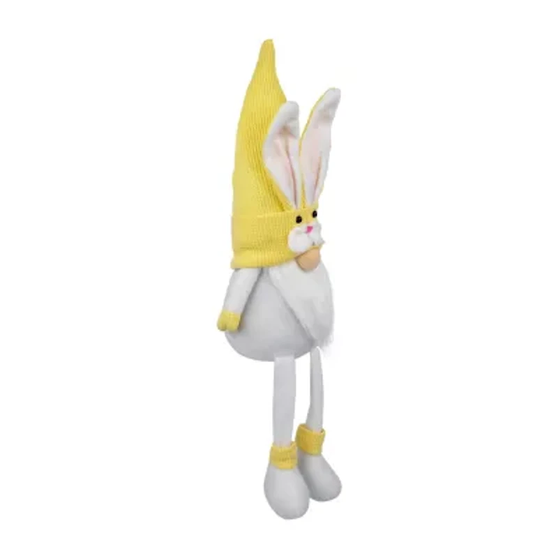 Northlight 20" Yellow Sitting Bunny Gnome Easter Gnome